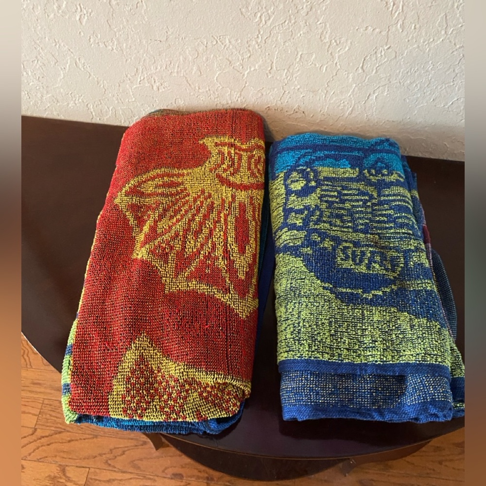 Kaufman 2 Terry Beach Pool Towels Large Cotton oversized 30” x 60” new